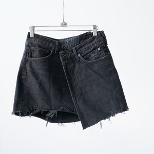 Agolde Cross Closure Denim Skirt